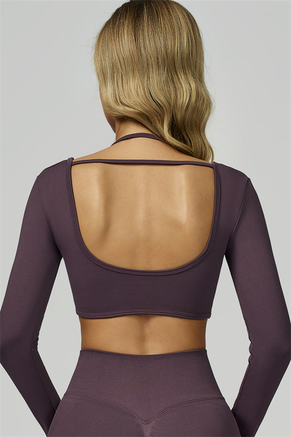 The Prime Long Sleeve Crop Top Shorts 2-Piece Set