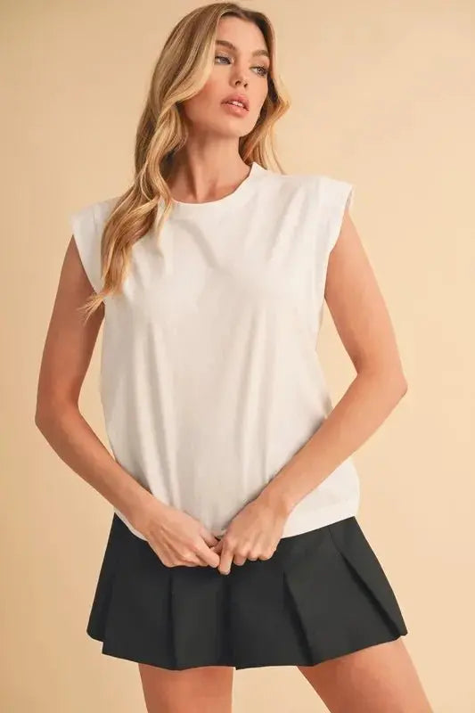 Trendsi Aemi+Co Women's White Tank Top Large