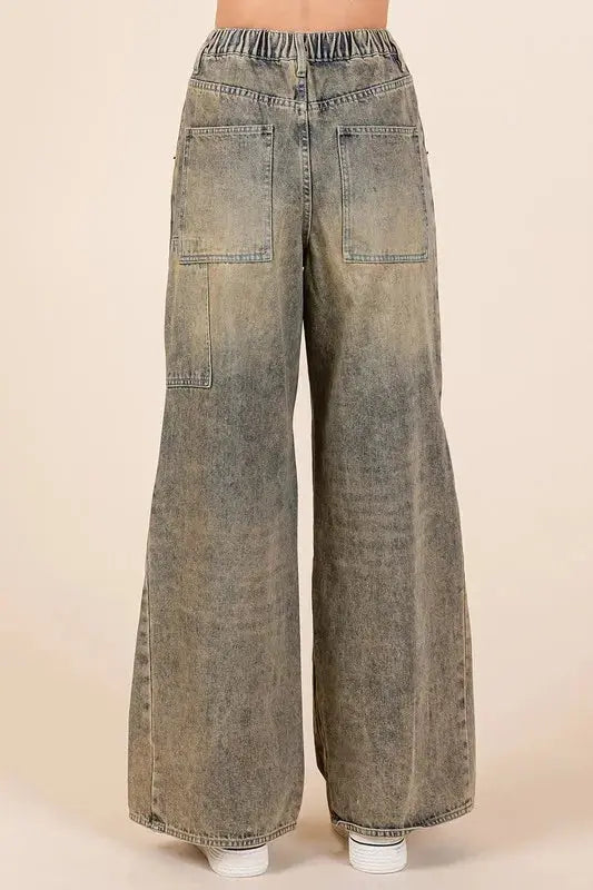 Women's Jeans - Everyday Comfort - Washed Wide Leg