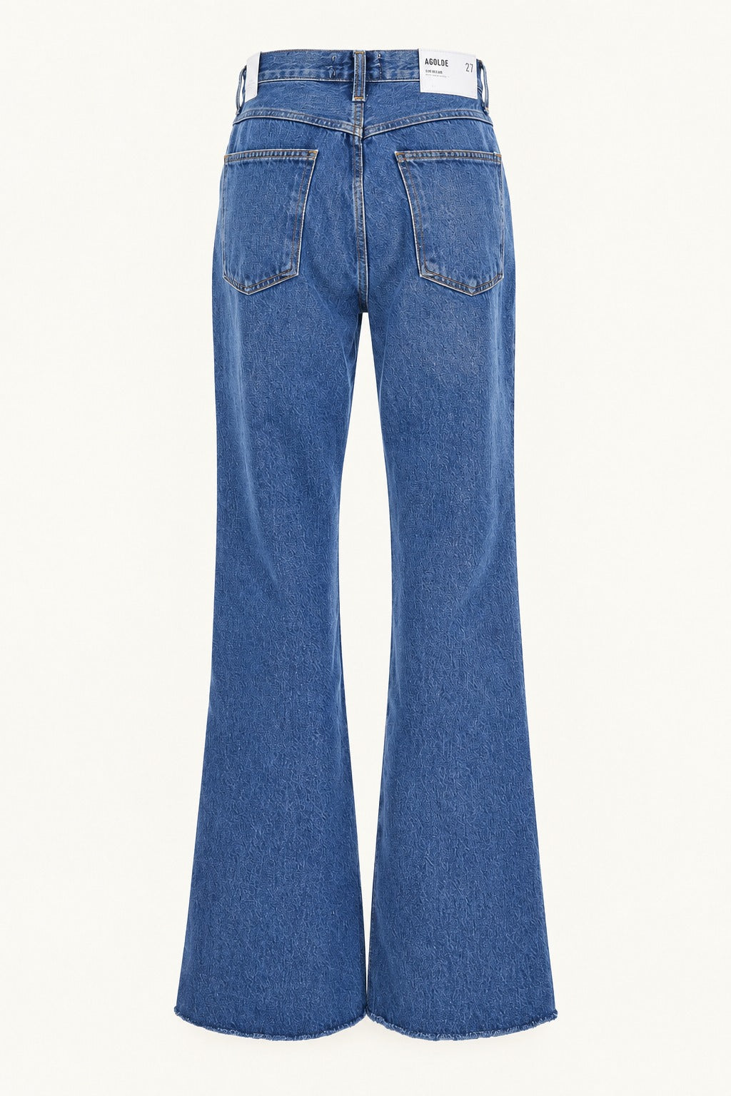 AGOLDE Blue Flared Leg Jeans With Logo Patch, back