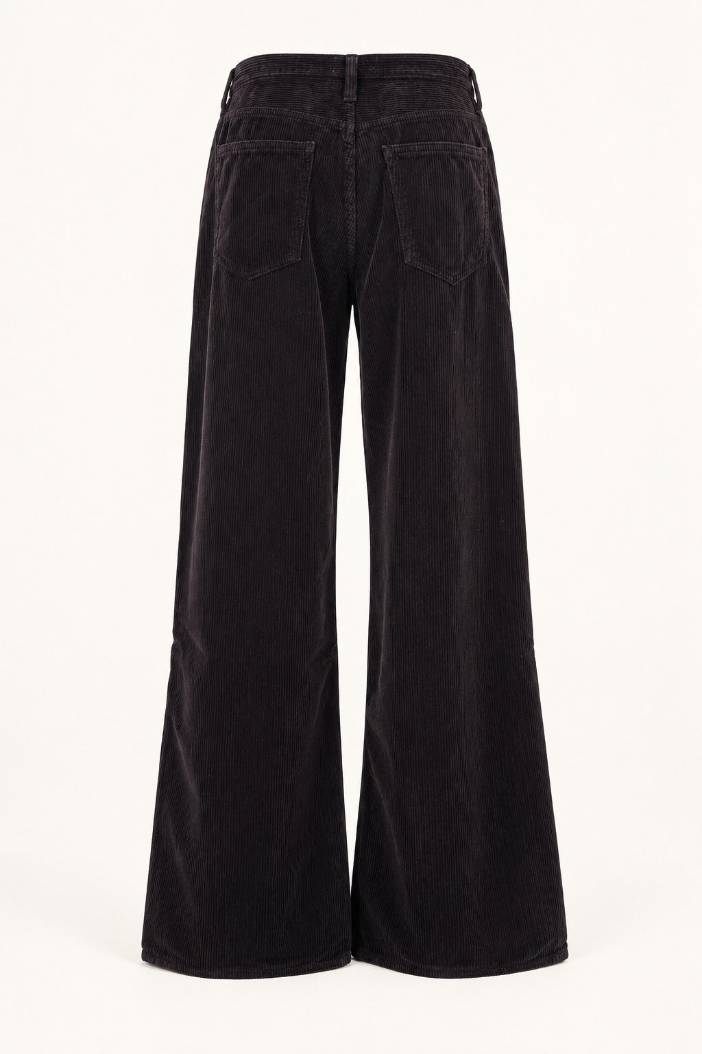 AGOLDE Brown Corduroy Wide Leg Pants With Belt Loops, back