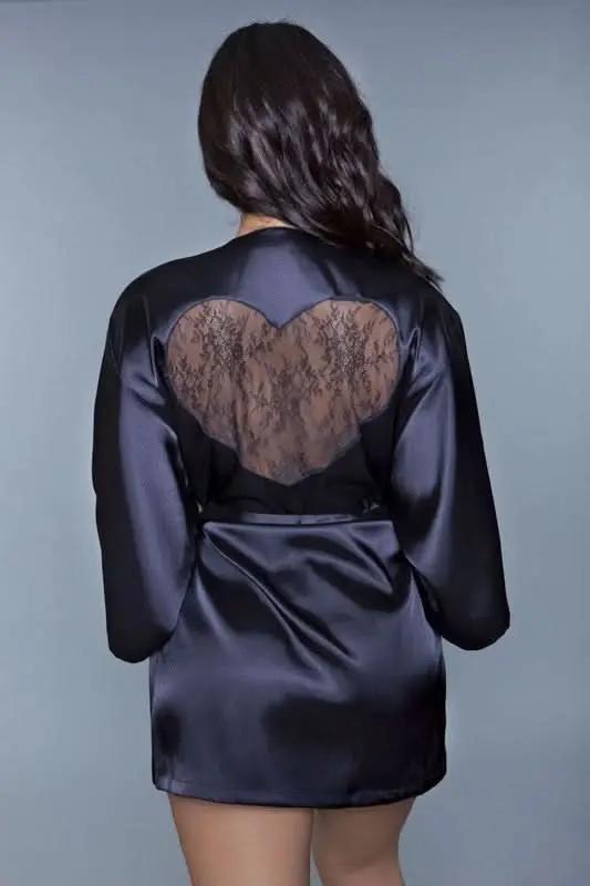 Robe - Long Sleeve Lace Detail - Elegant Boudoir Lingerie