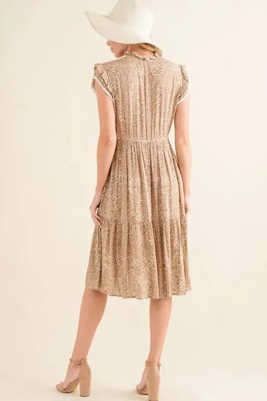 Trendsi And The Why Boho Maxi Dress Taupe Small