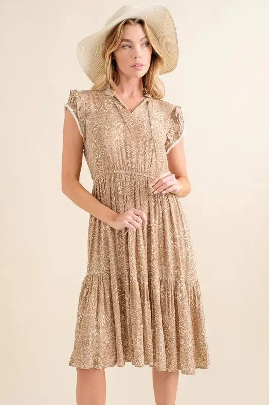 Trendsi And The Why Boho Maxi Dress Taupe Small