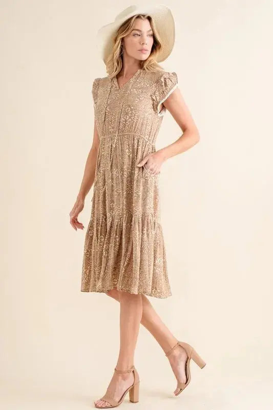Trendsi And The Why Boho Maxi Dress Taupe Small