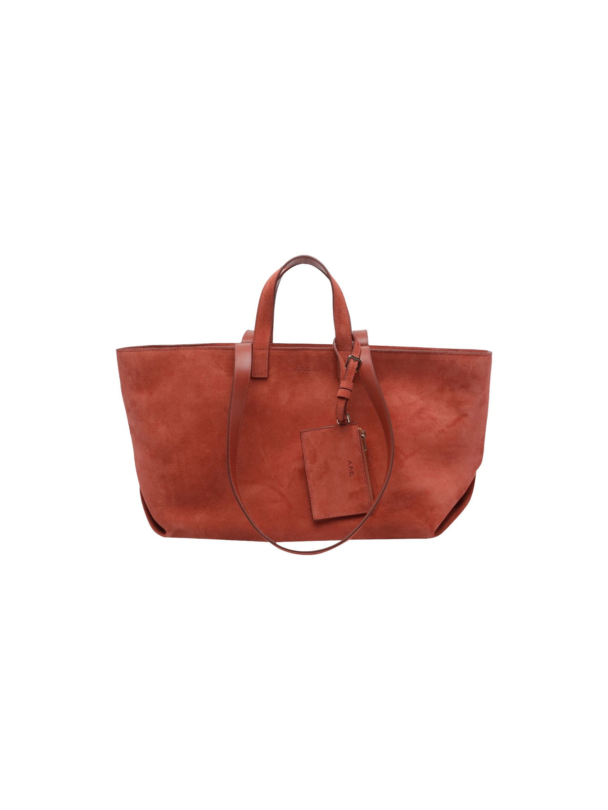 A.P.C. Suede Shopper Bag in Terracotta