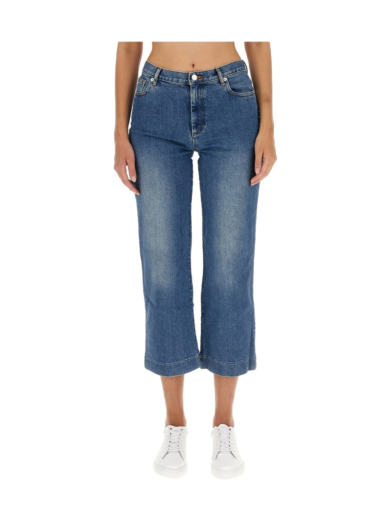A.P.C. Sailor Cropped Jeans in Azure
