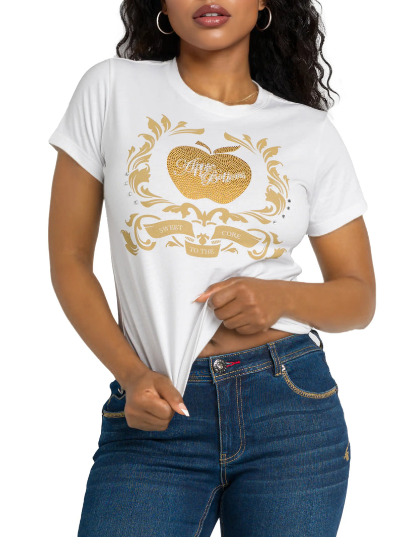 Golden Crest Tee - White