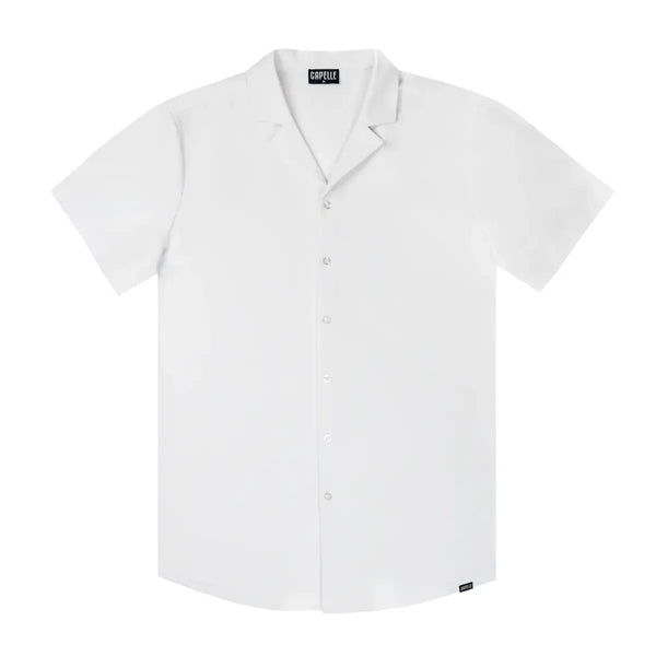 Men’s Short Sleeve Tailored Fit Button-Down Shirt – Arctic White
