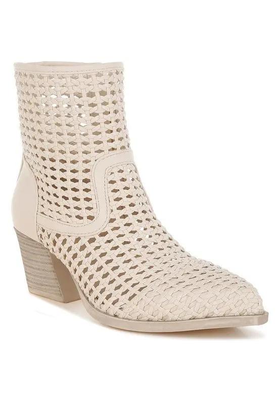 Rag Company Artisole Woven Pleather Block Heel Boots - Stylish Comfort Footwear