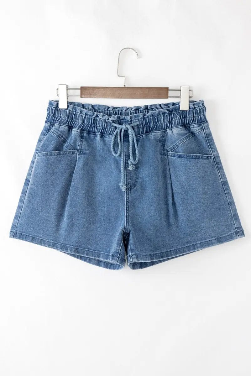 Love Salve  Ashleigh Blue Drawstring High Waist Casual Denim
