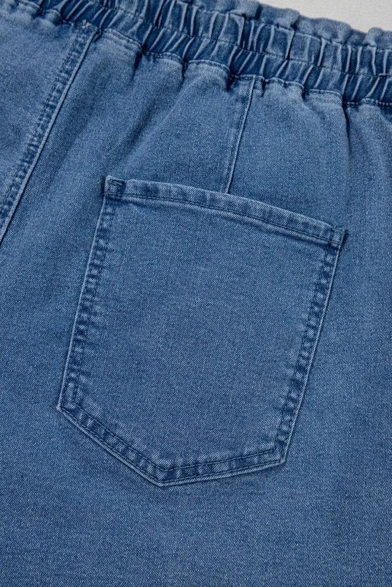 Love Salve  Ashleigh Blue Drawstring High Waist Casual Denim