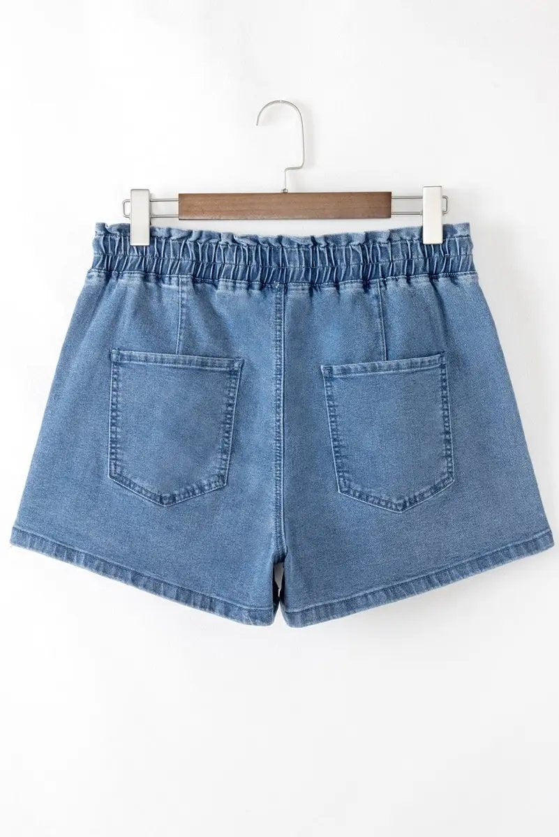 Love Salve  Ashleigh Blue Drawstring High Waist Casual Denim
