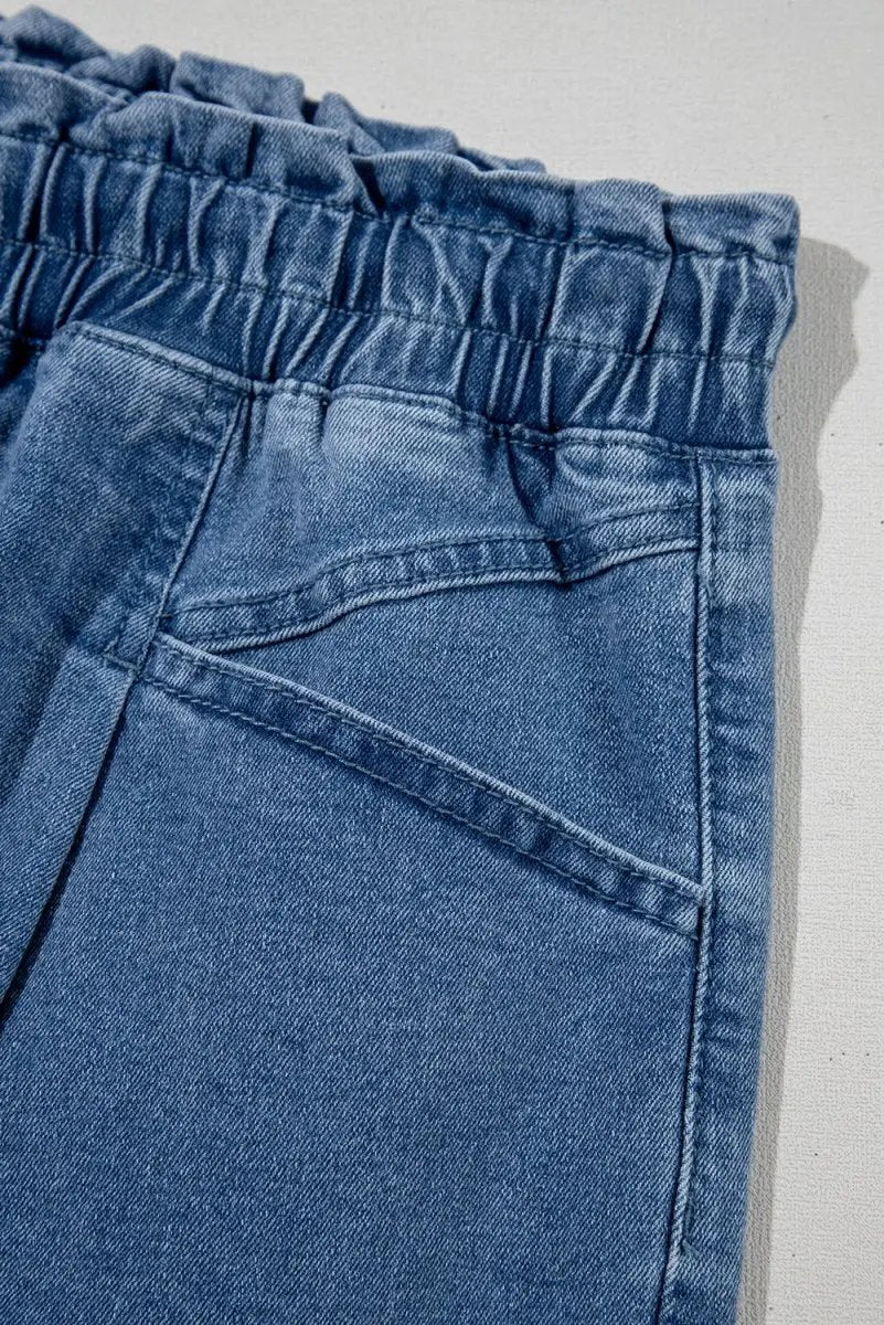 Love Salve  Ashleigh Blue Drawstring High Waist Casual Denim