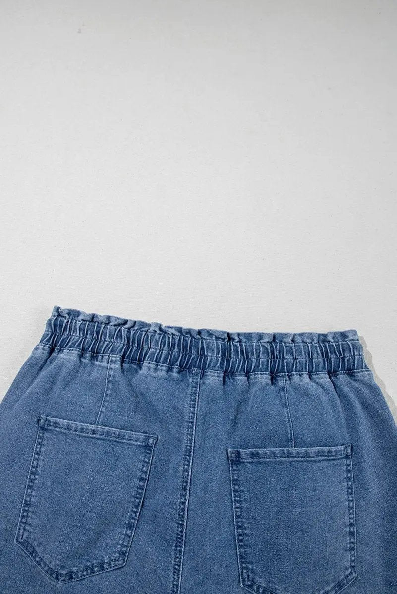 Love Salve  Ashleigh Blue Drawstring High Waist Casual Denim