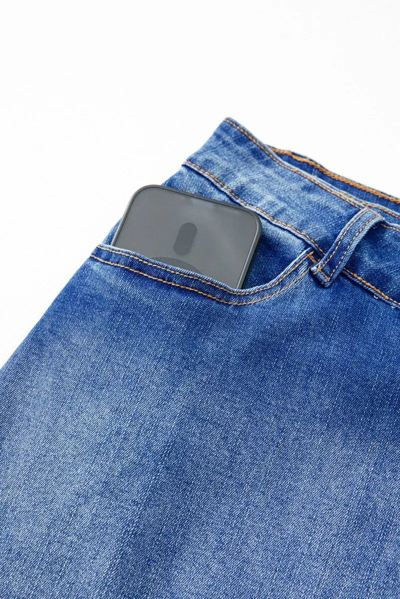 Love Salve  Ashleigh Blue Wrapped Crossed Waist Denim Mini