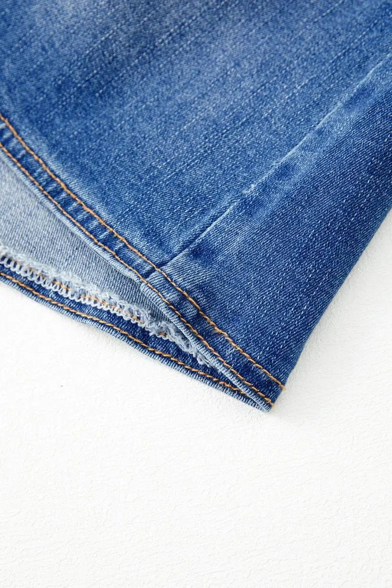 Love Salve  Ashleigh Blue Wrapped Crossed Waist Denim Mini