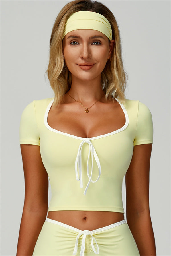The Skyline Tie Top Flared Leggings Headband 3-Piece Set