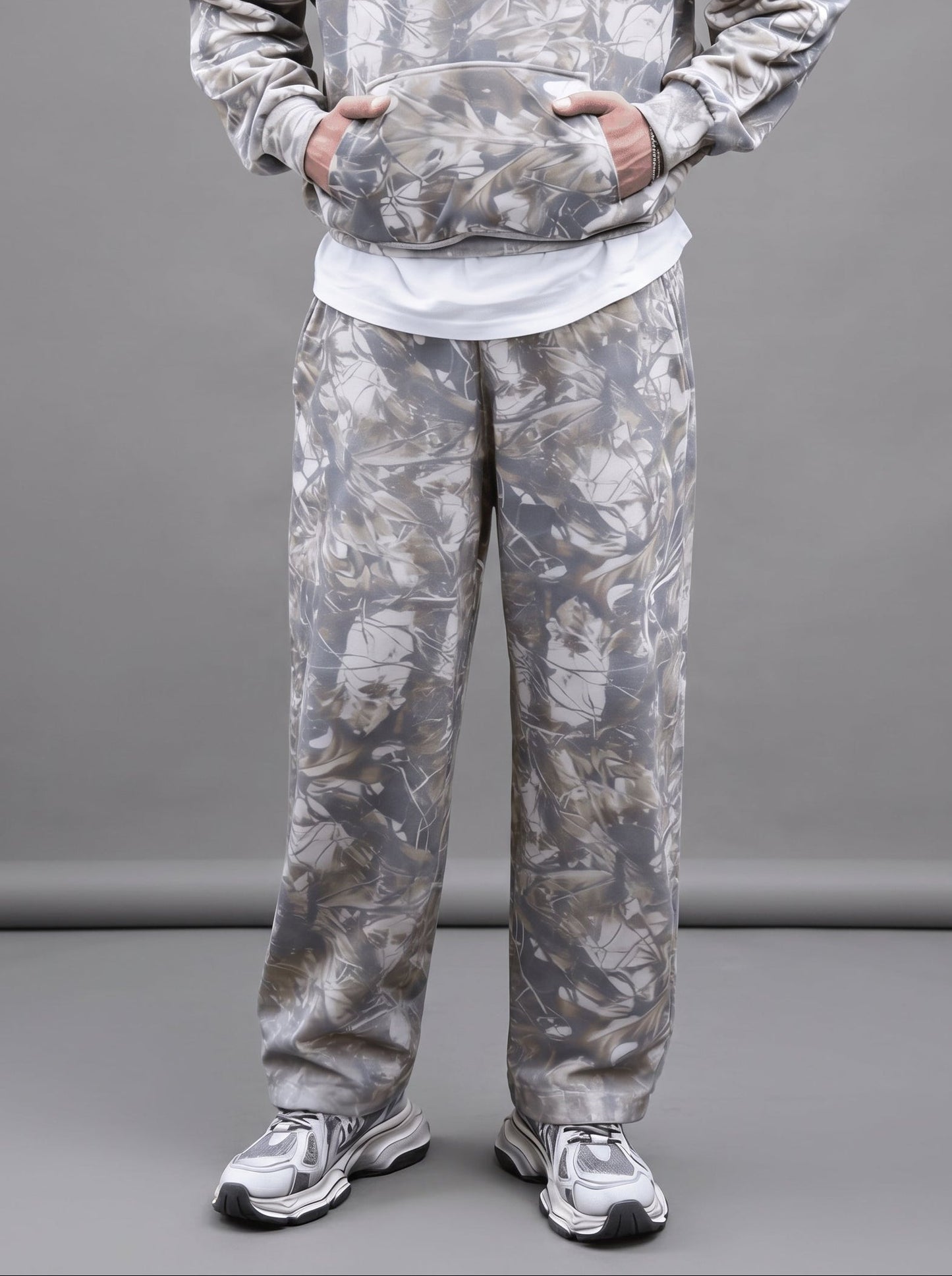 Camo Oversized Heavyweight French Terry Open-Hem Sweatpants