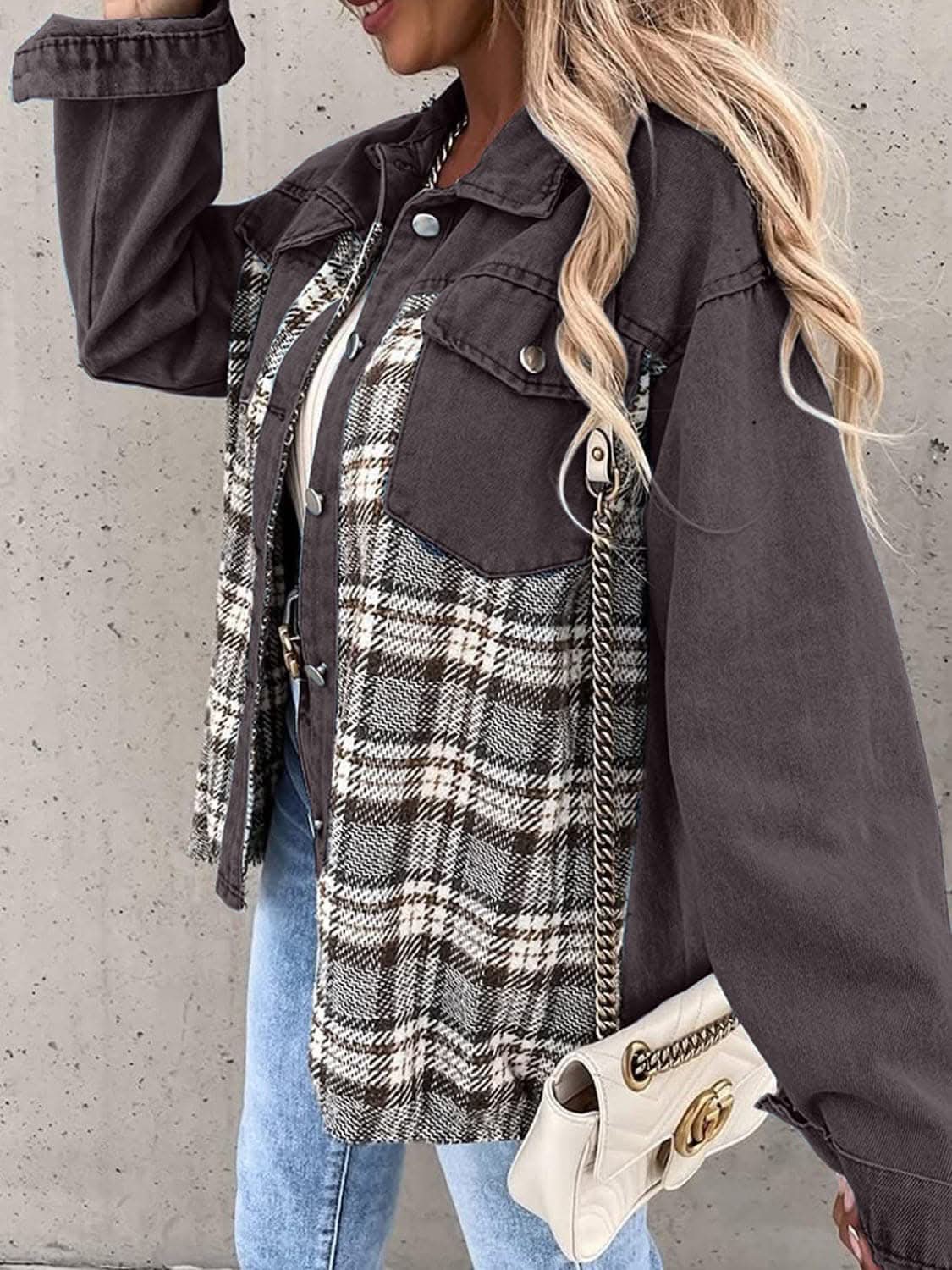 Jacket - Plaid Oversized - Cotton