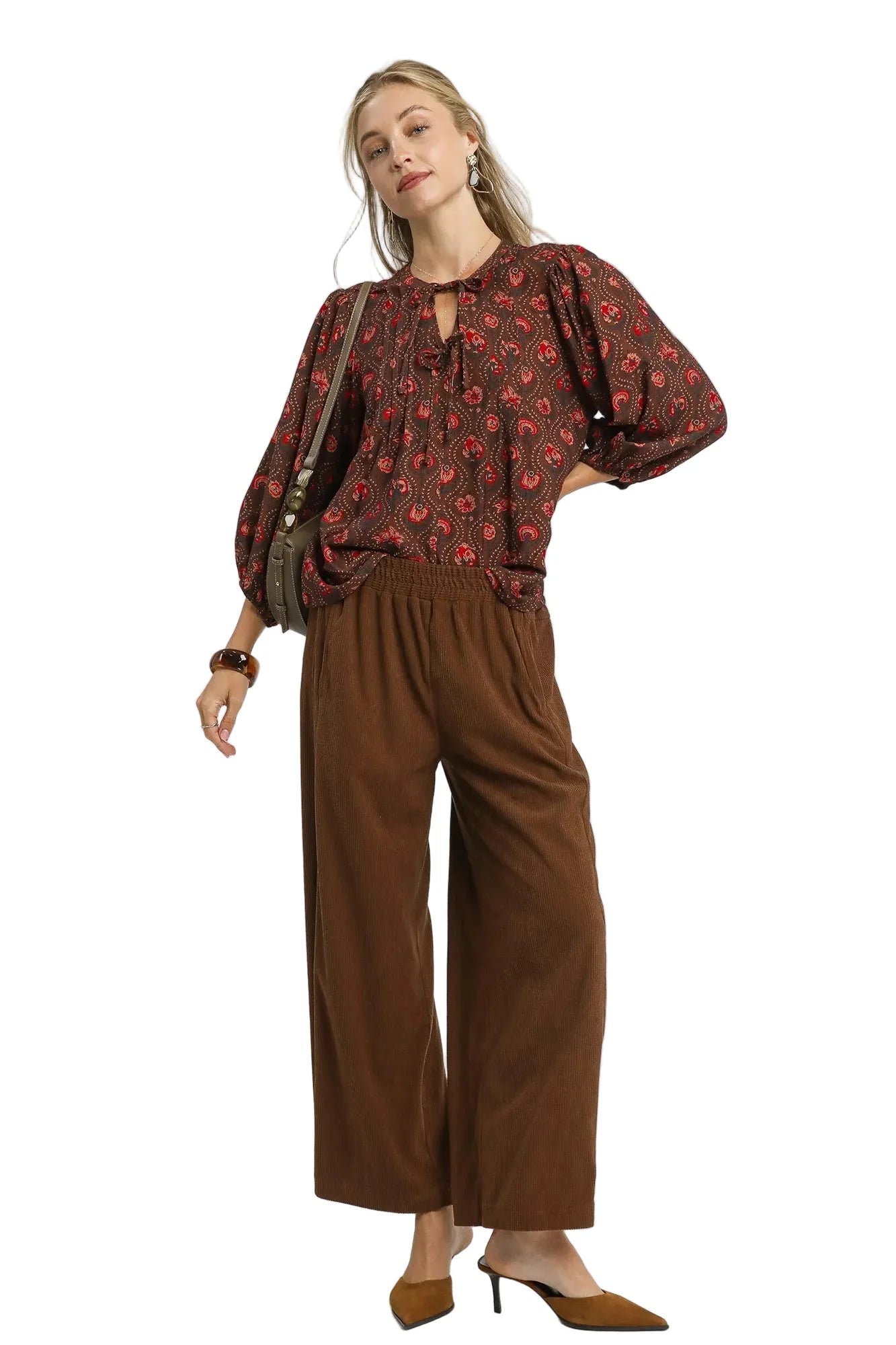 Wide-Leg Corduroy Pants