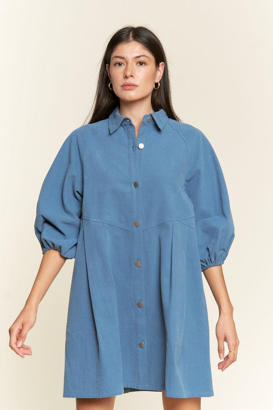 Denim bottom down dress