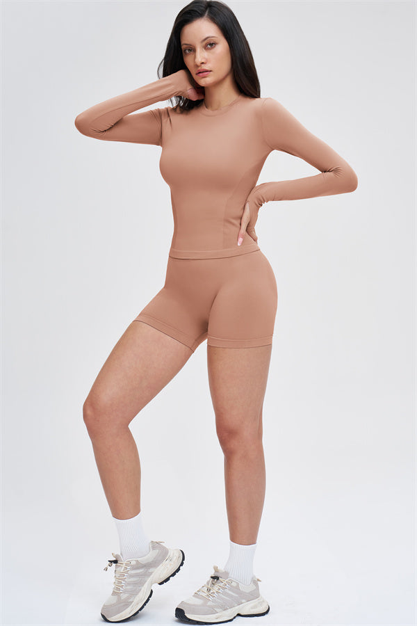 The Whim Long Sleeve T-shirt Shorts 2-Piece Set