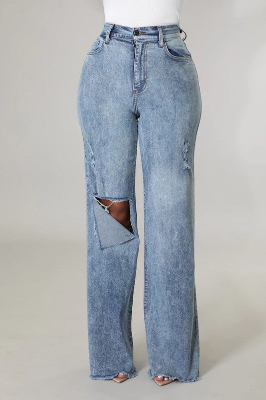 Denim flare jean