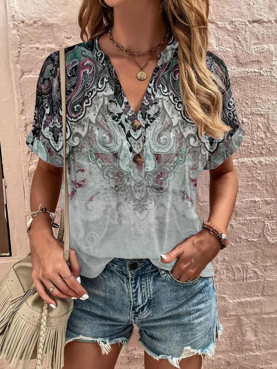 Blouse - Sheer Short Sleeve - Chic Style
