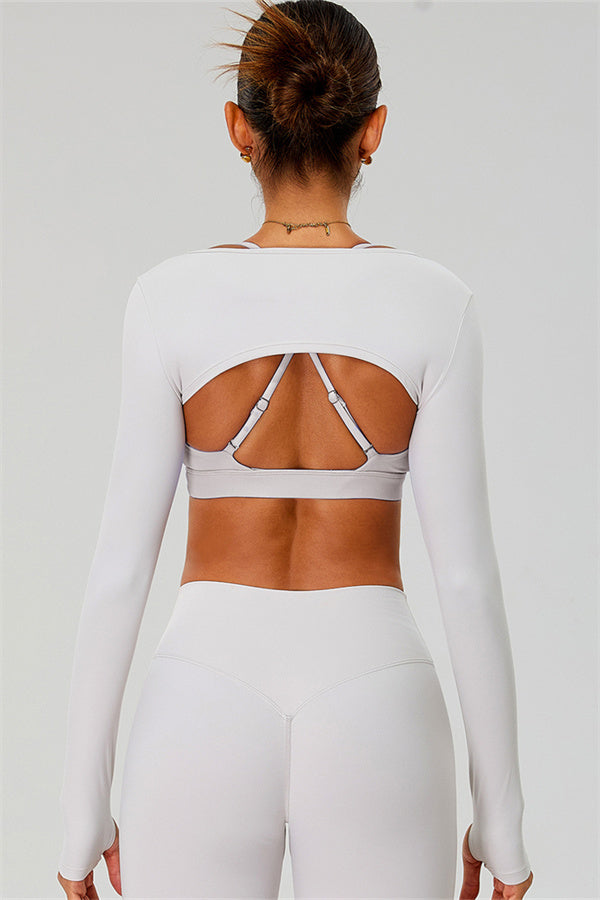 The Ember Sports Bra Crop Top Shorts 3-Piece Set