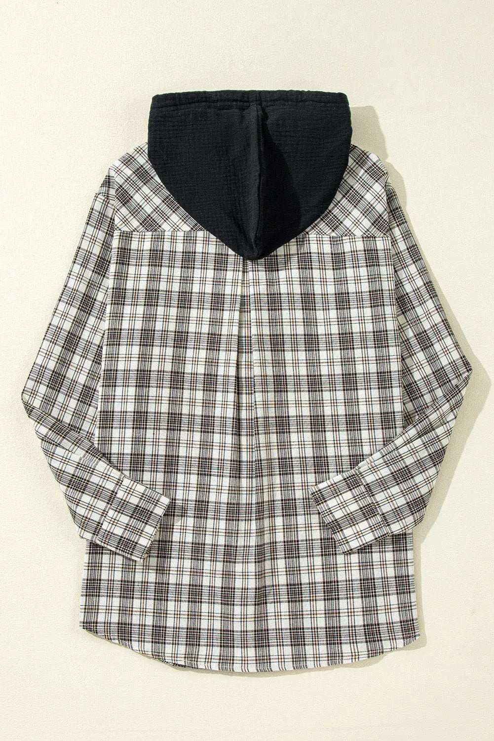 Women's Checkered Shacket - Soft & Hooded - Fall Layering Top