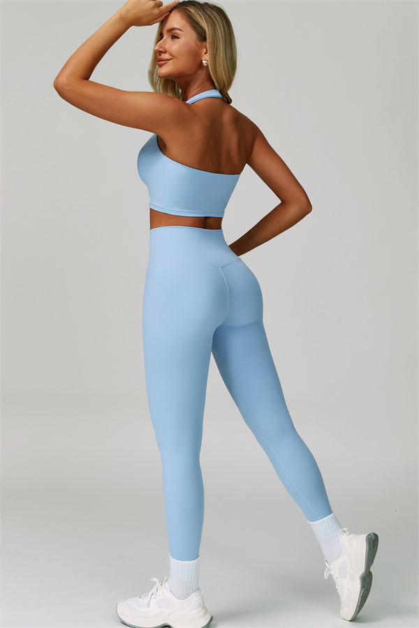 The Seraphine Halter Crop Top Leggings 2-Piece Set