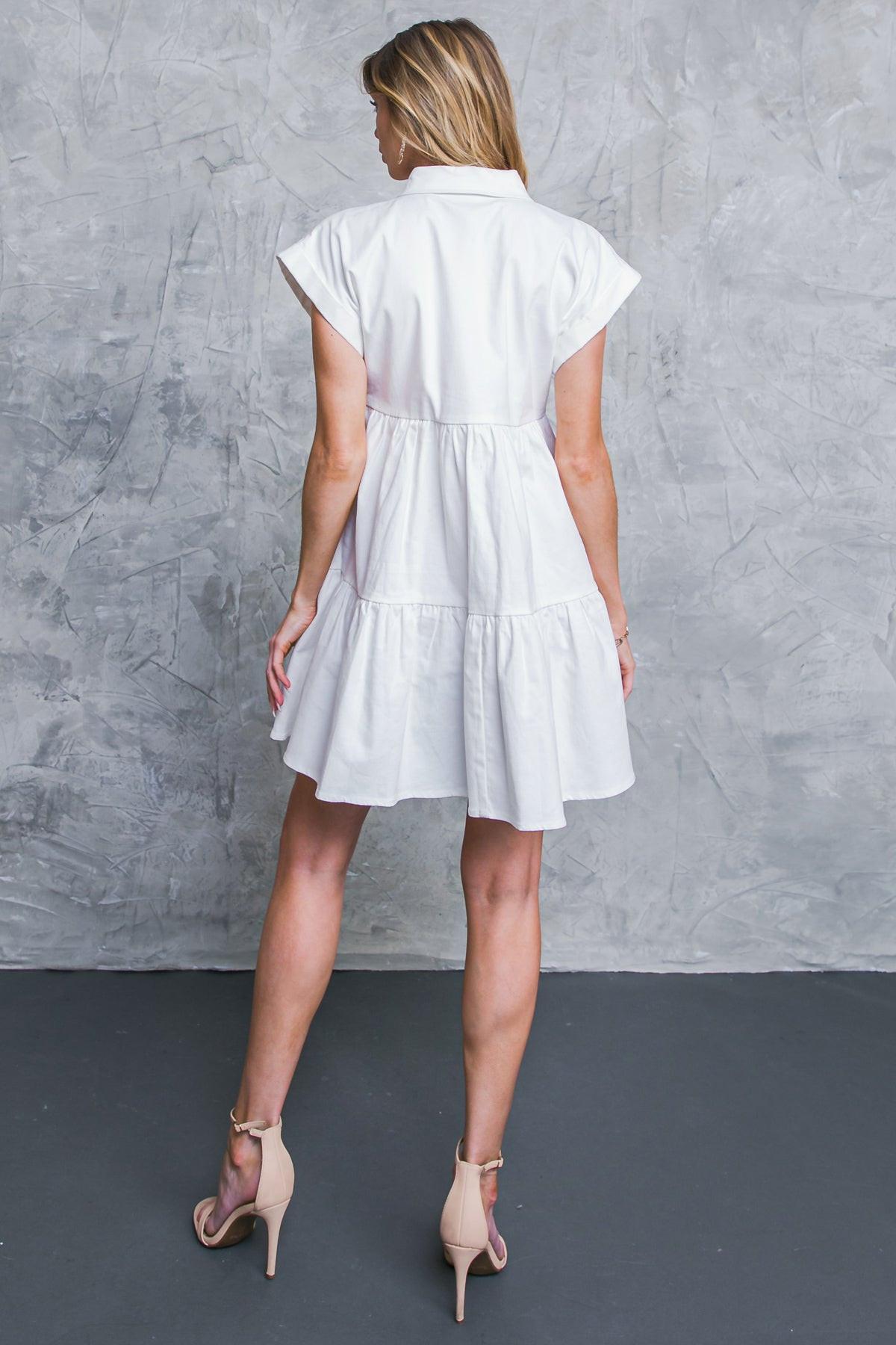LIVE IN THE MOMENT DENIM MINI DRESS