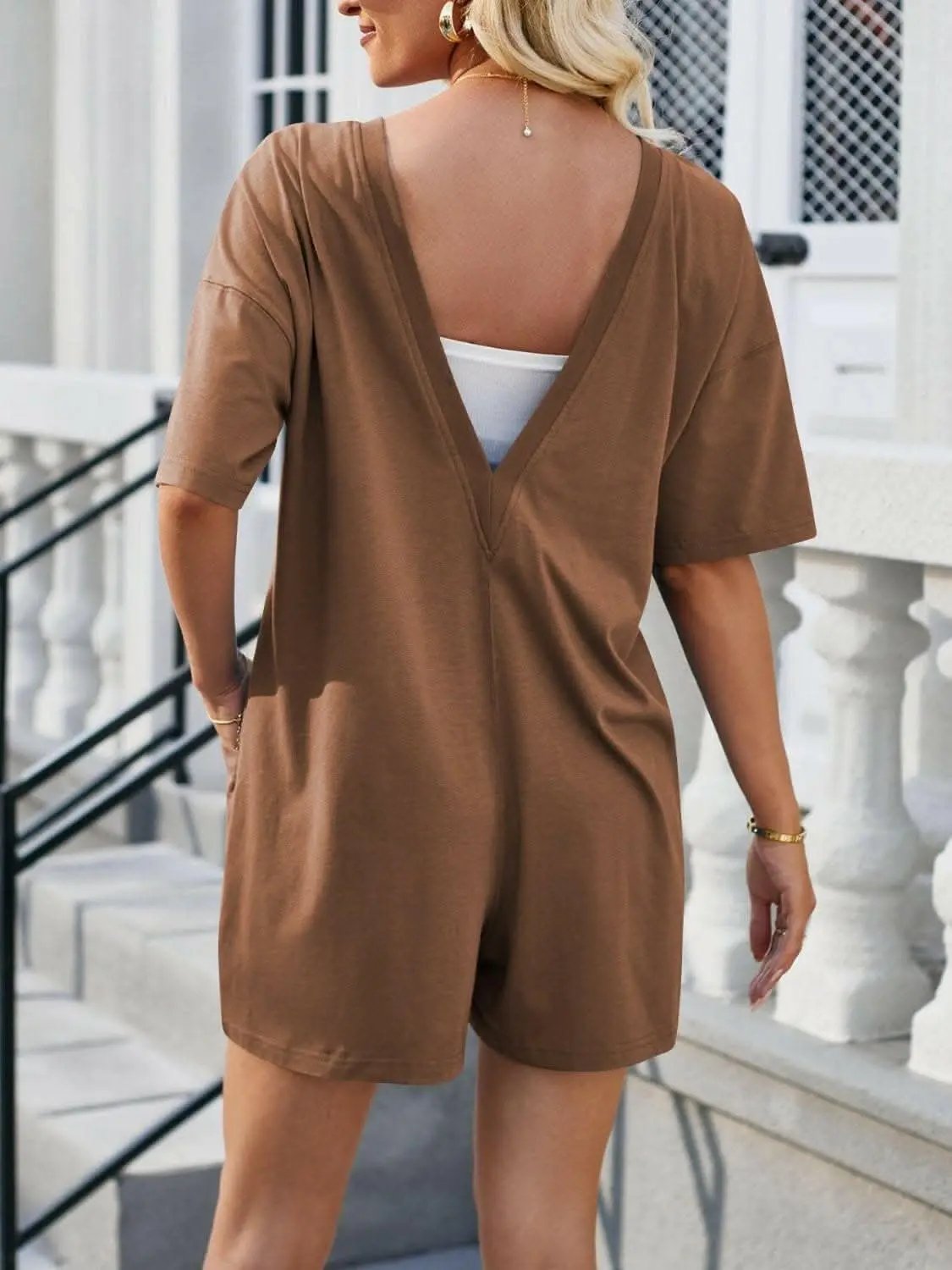Trendsi just arrived - Chic backless romper with pockets