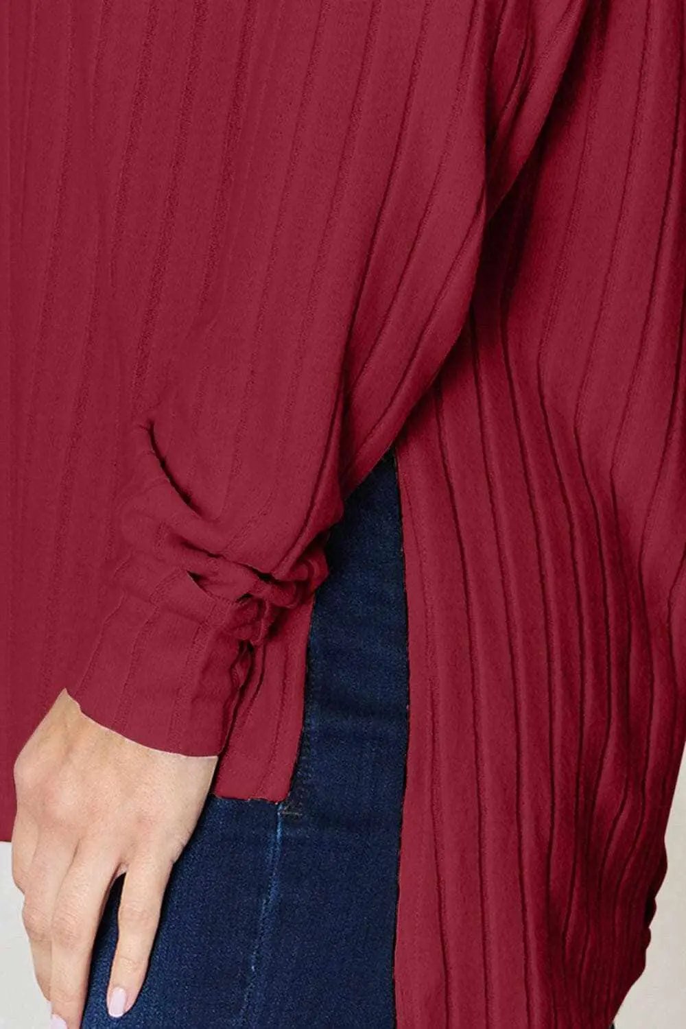 Trendsi TIKTOK - Chic ribbed round neck tee