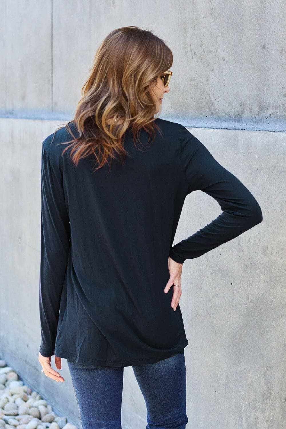 Trendsi TIKTOK - Luxe long sleeve top with pockets