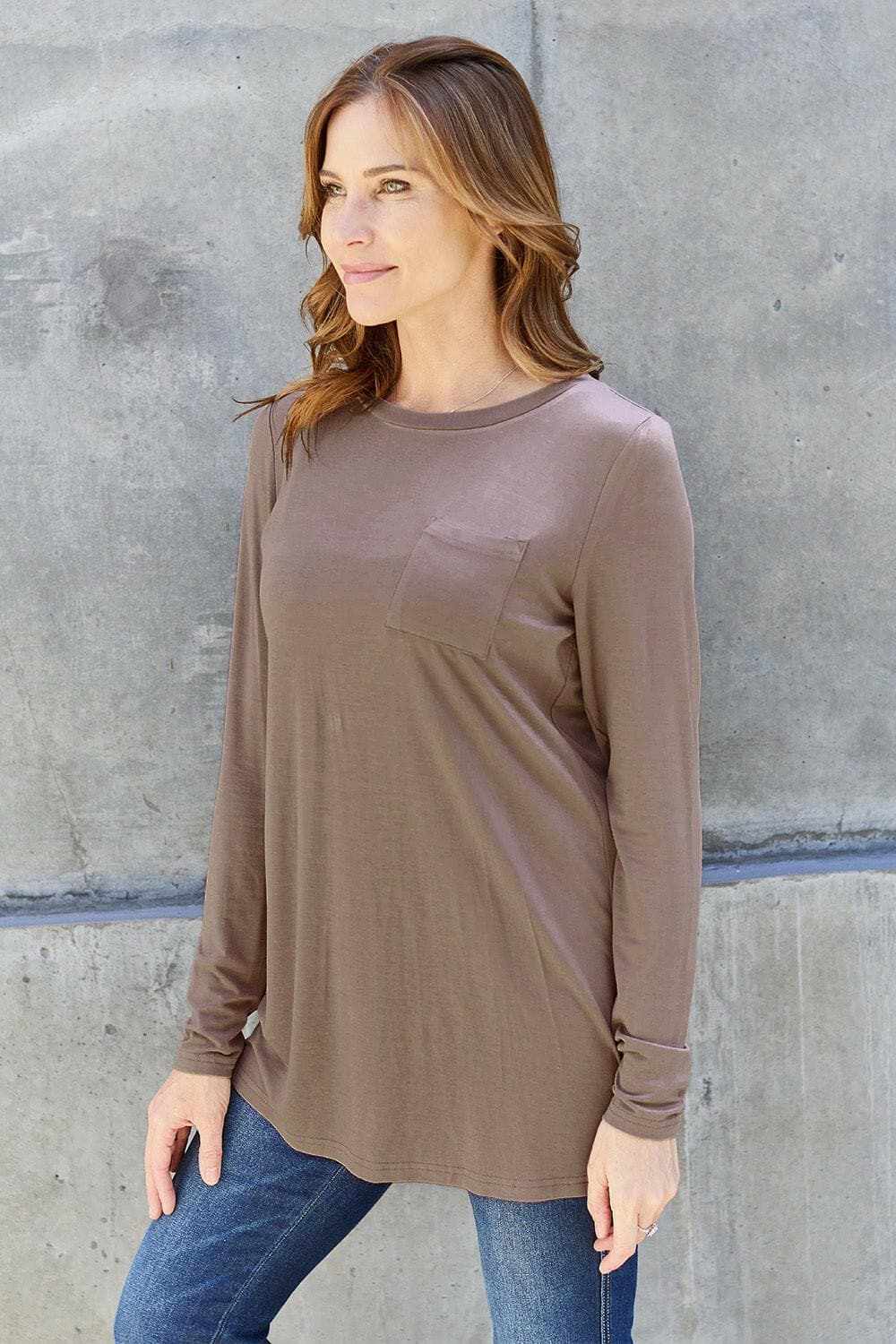Trendsi TIKTOK - Luxe long sleeve top with pockets