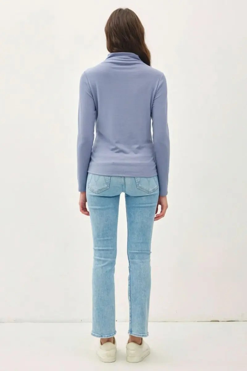 Trendsi Be Cool Mock Neck Long Sleeve T-Shirt modern