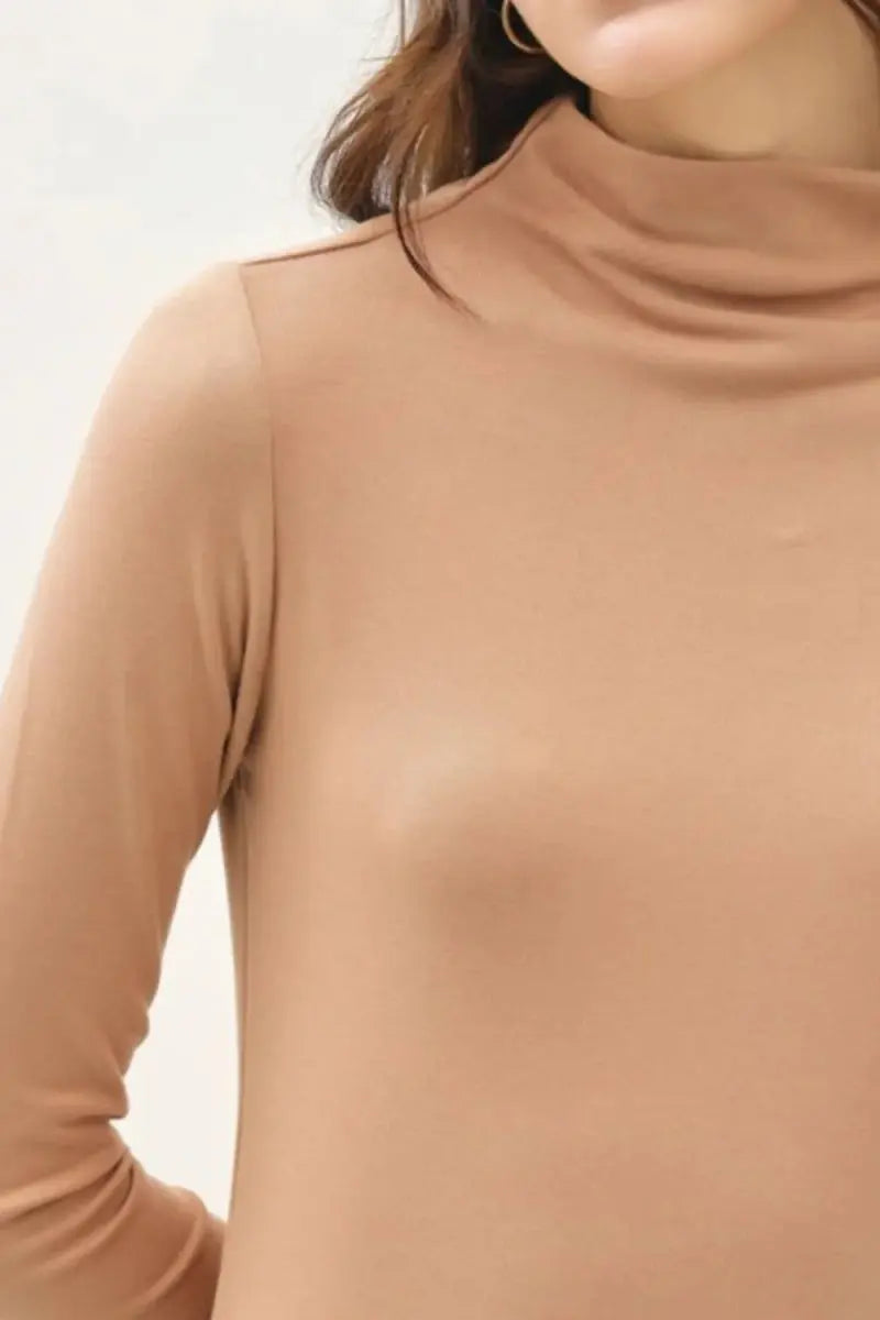 Trendsi Be Cool Mock Neck Long Sleeve T-Shirt for Women