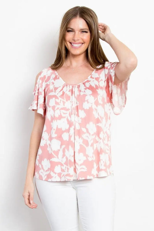 Trendsi Be Stage Full Size Floral Cold Shoulder Top for