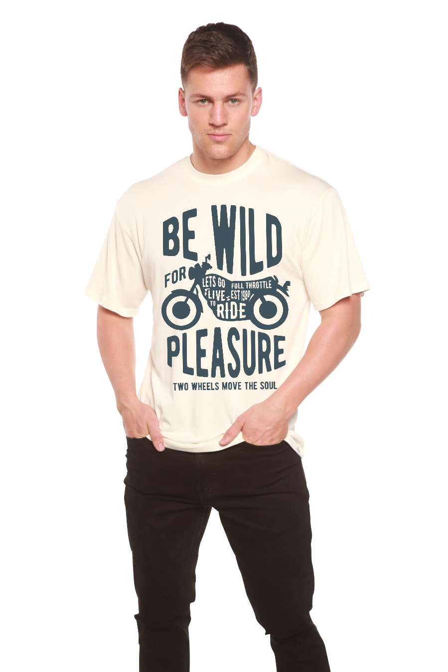 Be Wild Men's Bamboo Viscose/Organic Cotton Short Sleeve Graphic T-Shirt