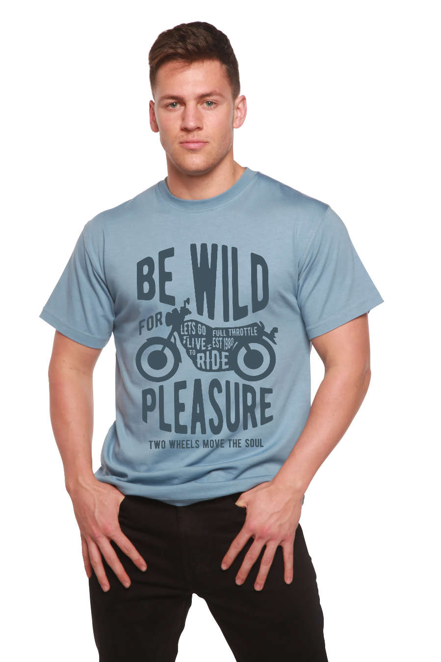Be Wild Men's Bamboo Viscose/Organic Cotton Short Sleeve Graphic T-Shirt