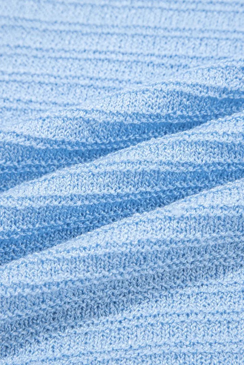 Love Salve  Beau Blue Horizontal Ribbing Patchwork Swing