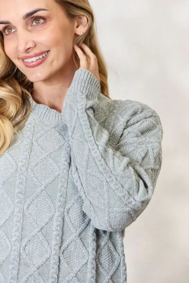 Trendsi Cable Knit Sweater Women's Fall Fashion Pullover Soft & Cozy