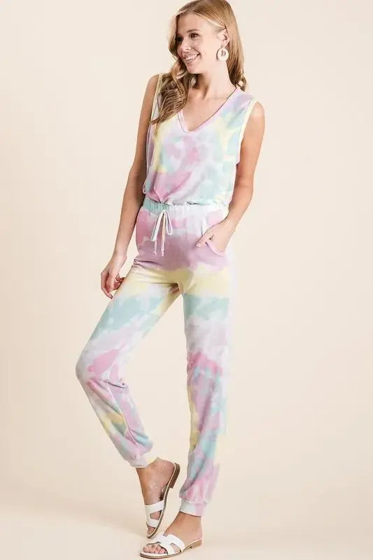 Trendsi Tie Dye Terry Pants Women's Casual Lounge Comfy Joggers
