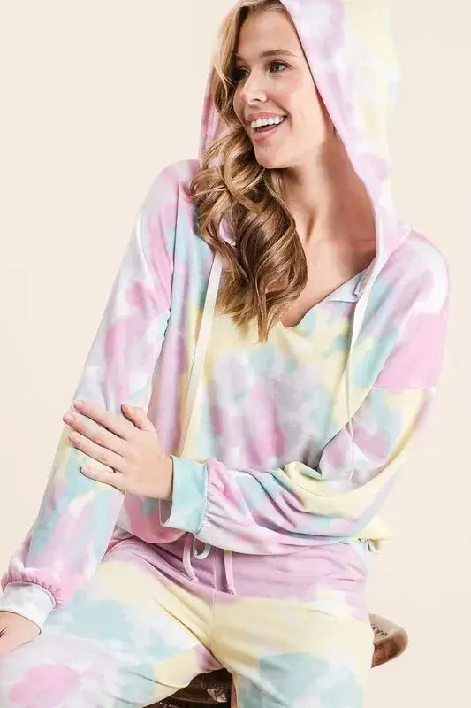 Trendsi Tie Dye Terry Pants Women's Casual Lounge Comfy Joggers