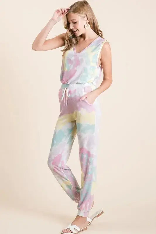 Trendsi Tie Dye Terry Pants Women's Casual Lounge Comfy Joggers