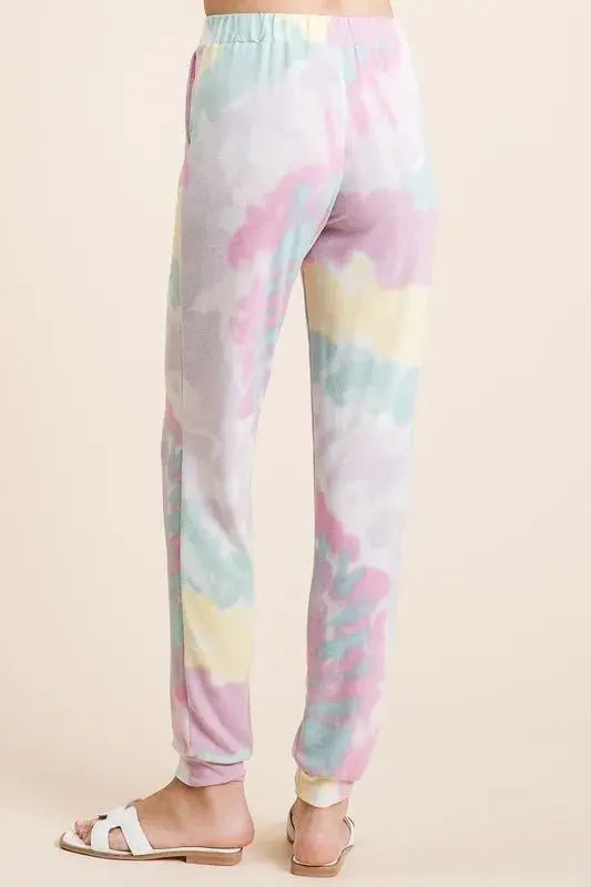 Trendsi Tie Dye Terry Pants Women's Casual Lounge Comfy Joggers