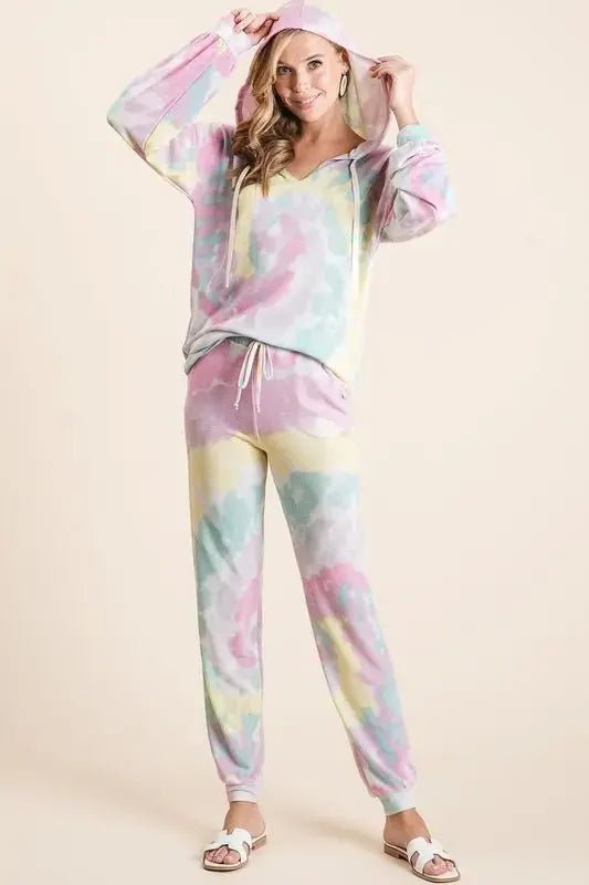 Trendsi Tie Dye Terry Pants Women's Casual Lounge Comfy Joggers