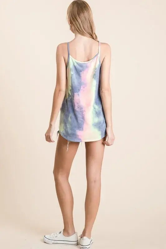 Trendsi Tie Dye Camisole Women's Summer Caged Neck Tank Top Cute & Comfy